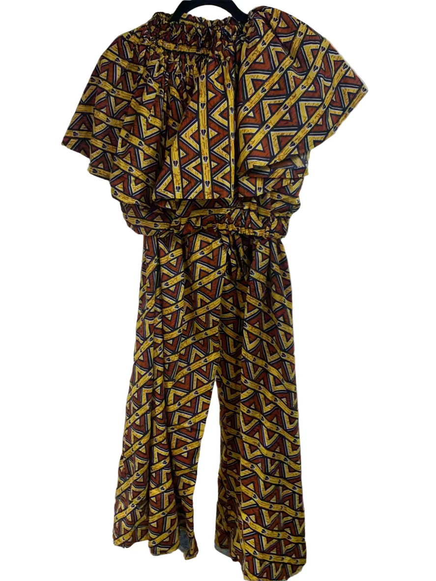 Tamara Off-Shoulder 2-Piece Set – Ankara Top & Palazzo Pants
