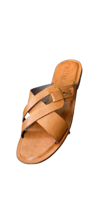 Idris Cross-Cover Leather Slides