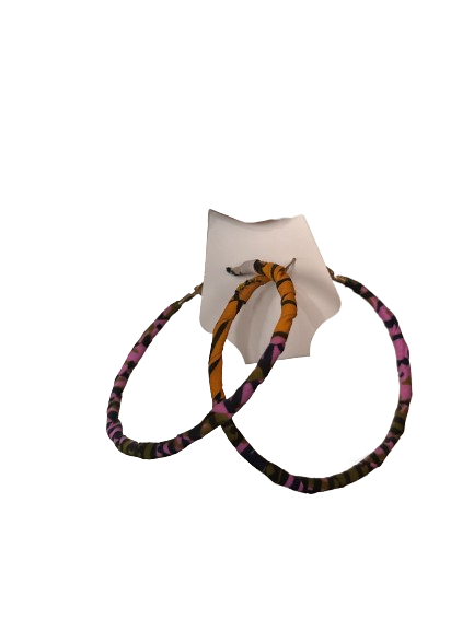 Simi Ankara Hoop Earrings – Bold, Lightweight African-Inspired Style