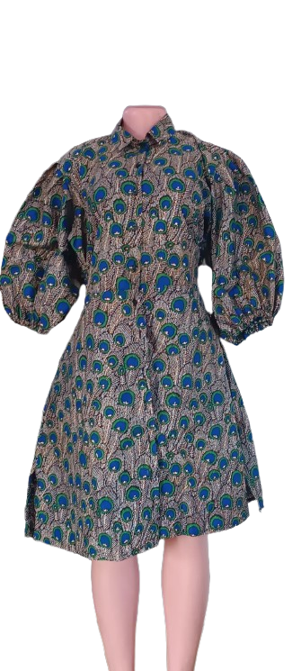 Ify Puff Sleeve Midi Dress