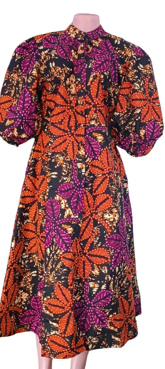 Ify Puff Sleeve Midi Dress