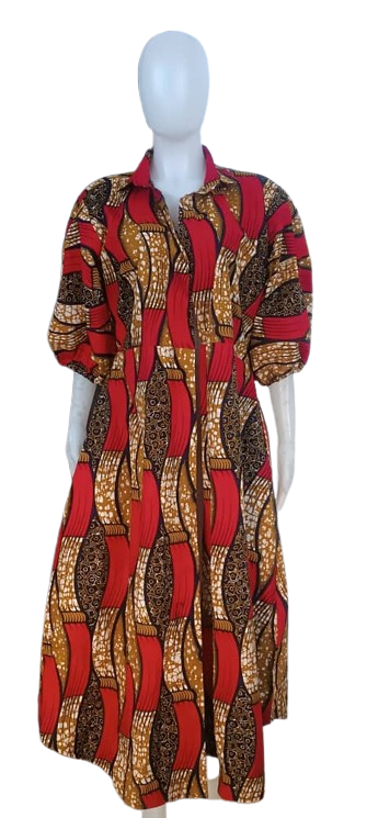 Ify Puff Sleeve Midi Dress