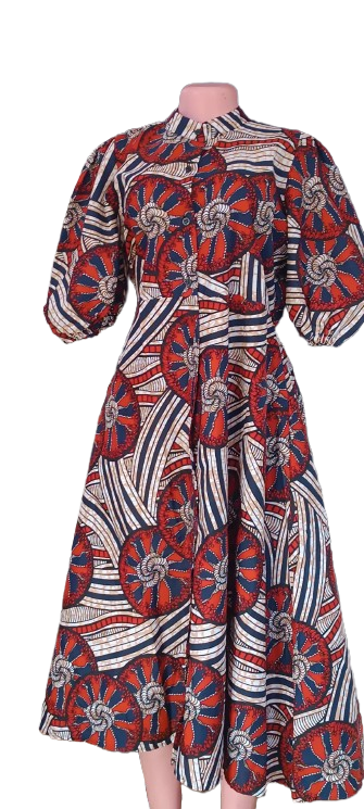 Ify Puff Sleeve Midi Dress